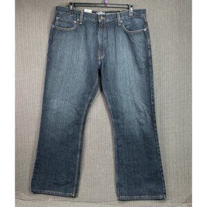 Signature Levi Strauss & Co. Mens W40 L30 Blue Bootcut Denim Jeans Irregular